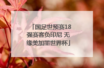 国足世预赛18强赛客负印尼 无缘美加墨世界杯
