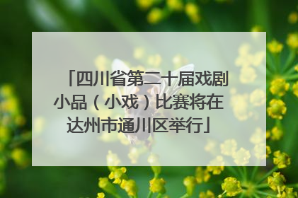 四川省第二十届戏剧小品（小戏）比赛将在达州市通川区举行