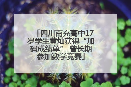 四川南充高中17岁学生黄灿获得“加码成绩单” 曾长期参加数学竞赛
