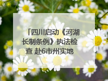 四川启动《河湖长制条例》执法检查 赴6市州实地暗访抽查｜四川人大之声