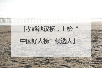 孝感池汉桥，上榜“中国好人榜”候选人