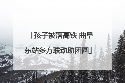 孩子被落高铁 曲阜东站多方联动助团圆