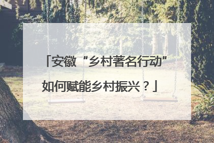 安徽“乡村著名行动”如何赋能乡村振兴？