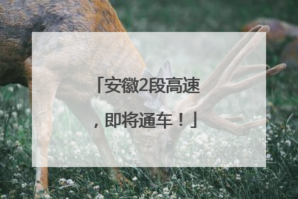 安徽2段高速，即将通车！