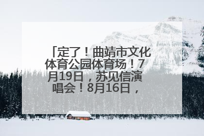 定了！曲靖市文化体育公园体育场！7月19日，苏见信演唱会！8月16日，萧敬腾演唱会！