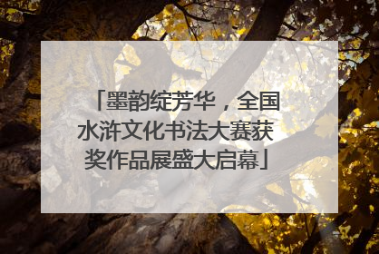 墨韵绽芳华，全国水浒文化书法大赛获奖作品展盛大启幕