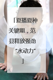 夏播夏种关键期，范县释放强劲“水动力”