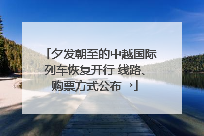 夕发朝至的中越国际列车恢复开行 线路、购票方式公布→