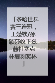 多哈世乒赛三连冠，王楚钦/孙颖莎收下兹·赫杜塞克杯复刻奖杯