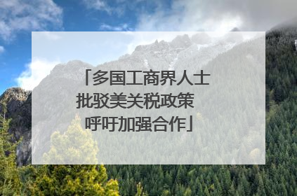 多国工商界人士批驳美关税政策 呼吁加强合作