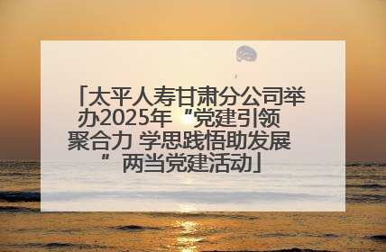 太平人寿甘肃分公司举办2025年“党建引领聚合力 学思践悟助发展”两当党建活动