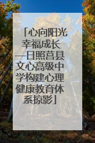 心向阳光 幸福成长—日照莒县文心高级中学构建心理健康教育体系掠影