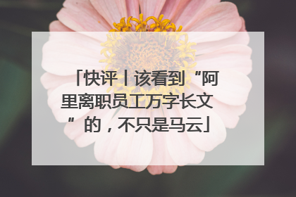 快评丨该看到“阿里离职员工万字长文”的，不只是马云