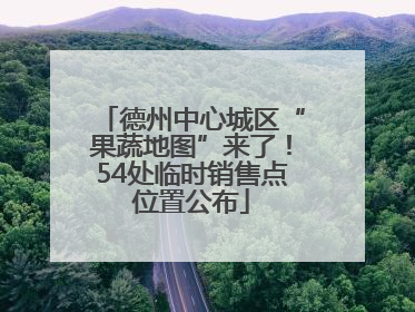 德州中心城区“果蔬地图”来了！54处临时销售点位置公布