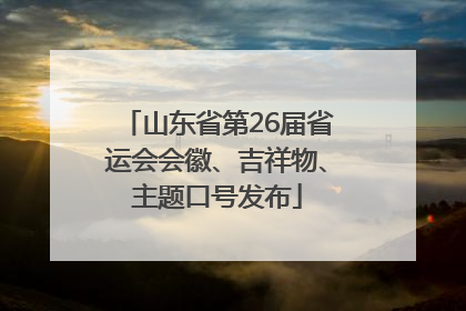 山东省第26届省运会会徽、吉祥物、主题口号发布