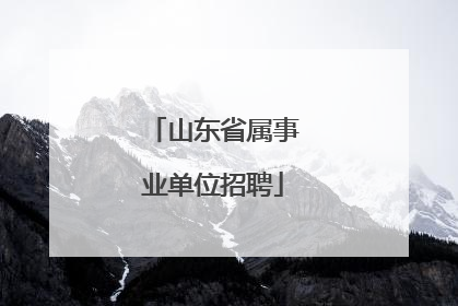 山东省属事业单位招聘