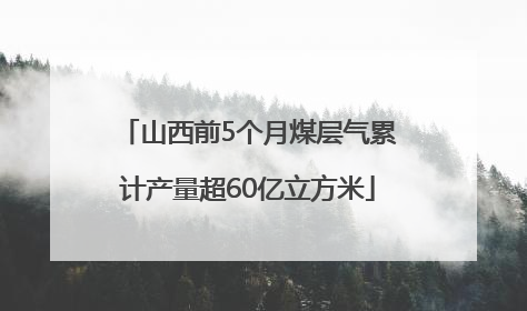 山西前5个月煤层气累计产量超60亿立方米