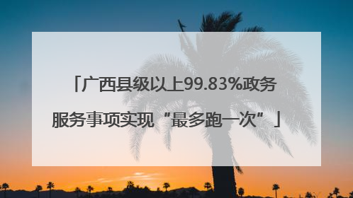 广西县级以上99.83%政务服务事项实现“最多跑一次”