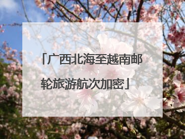 广西北海至越南邮轮旅游航次加密