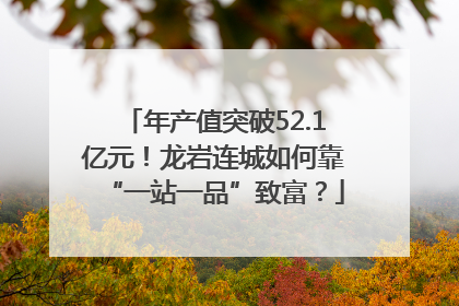 年产值突破52.1亿元！龙岩连城如何靠“一站一品”致富？