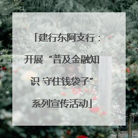 建行东阿支行：开展“普及金融知识 守住钱袋子”系列宣传活动