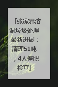 张家界溶洞垃圾处理最新进展：清理51吨，4人停职检查