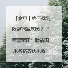 意甲｜终于找到欧冠冠军基因？“蓝黑军团”聘请国米名宿齐沃执教