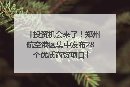 投资机会来了！郑州航空港区集中发布28个优质商贸项目