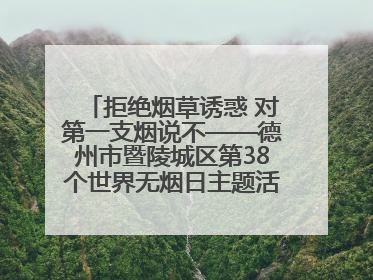 拒绝烟草诱惑 对第一支烟说不——德州市暨陵城区第38个世界无烟日主题活动走进校园