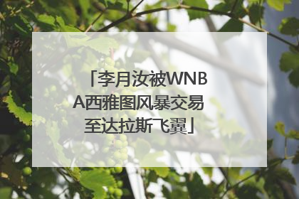 李月汝被WNBA西雅图风暴交易至达拉斯飞翼