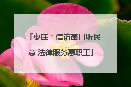 枣庄：信访窗口听民意 法律服务惠职工