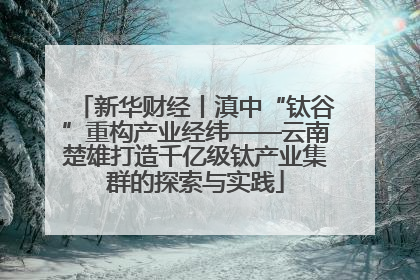 新华财经丨滇中“钛谷”重构产业经纬——云南楚雄打造千亿级钛产业集群的探索与实践