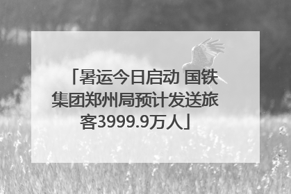 暑运今日启动 国铁集团郑州局预计发送旅客3999.9万人