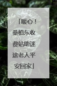 暖心！桑植东收费站助迷途老人平安回家