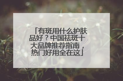 有斑用什么护肤品好？中国祛斑十大品牌推荐指南，热门好用全在这