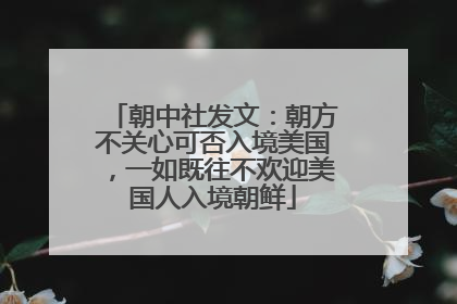 朝中社发文：朝方不关心可否入境美国，一如既往不欢迎美国人入境朝鲜