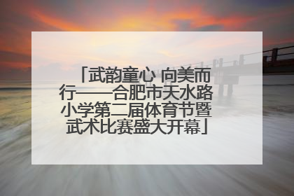 武韵童心 向美而行——合肥市天水路小学第二届体育节暨武术比赛盛大开幕