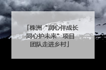 株洲“润心伴成长·同心护未来”项目团队走进乡村