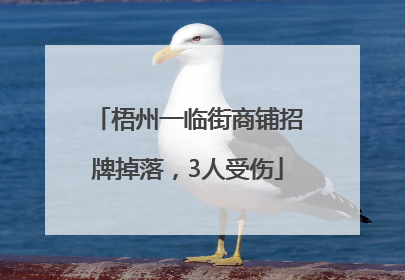 梧州一临街商铺招牌掉落，3人受伤