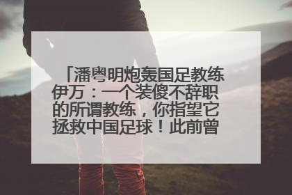 潘粤明炮轰国足教练伊万：一个装傻不辞职的所谓教练，你指望它拯救中国足球！此前曾多次发文评价国足