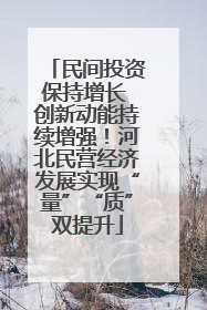 民间投资保持增长 创新动能持续增强！河北民营经济发展实现“量”“质”双提升