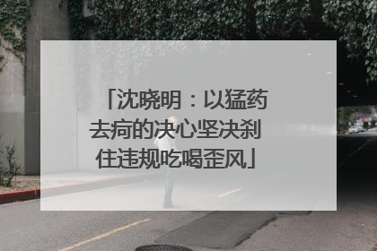 沈晓明：以猛药去疴的决心坚决刹住违规吃喝歪风