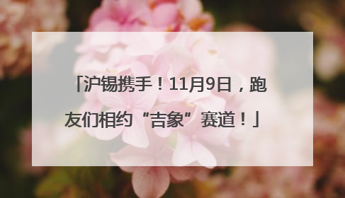 沪锡携手！11月9日，跑友们相约“吉象”赛道！