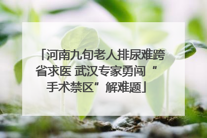 河南九旬老人排尿难跨省求医 武汉专家勇闯“手术禁区”解难题