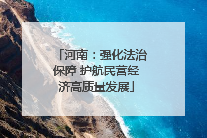 河南：强化法治保障 护航民营经济高质量发展