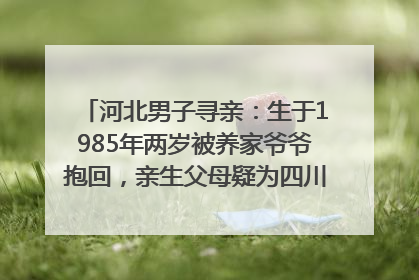 河北男子寻亲：生于1985年两岁被养家爷爷抱回，亲生父母疑为四川仪陇人｜红星寻人