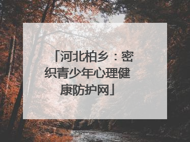 河北柏乡：密织青少年心理健康防护网