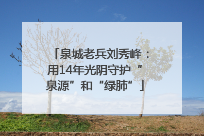 泉城老兵刘秀峰：用14年光阴守护“泉源”和“绿肺”