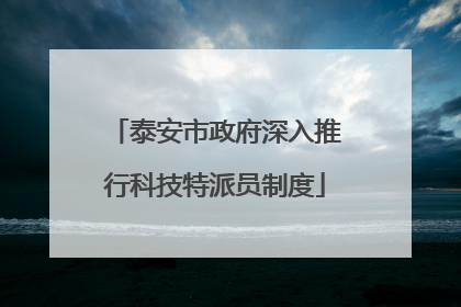 泰安市政府深入推行科技特派员制度