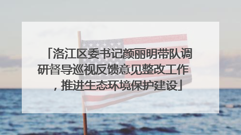 洛江区委书记颜丽明带队调研督导巡视反馈意见整改工作，推进生态环境保护建设